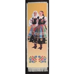 Bookmark - Lowicz Girls Folk Dancer Bookmark on Canvas is painted on canvas with the edges tastefully fringed.