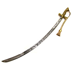 Beautiful hand made replica of a Polish Officer's sabre from the beginning of the 20th century engraved with the motto
"Bog Honor Ojczyzna" - God Honor Fatherland