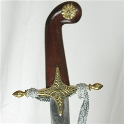 Beautiful hand made replica of a Polish karabela from 1683 during the time of King Jan III Sobieski engraved with 1683 and the Latin motto he wrote to Pope Innocent XI following the victory against the Ottoman Empire in the Battle of Vienna, "Veni, vidi,