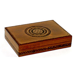 This beautiful box is made of seasoned Linden wood, from the Tatra Mountain region of Poland.  The skilled artisans of this region employ centuries old traditions and meticulous handcraftmanship to create a finished product of uncompromising quality.