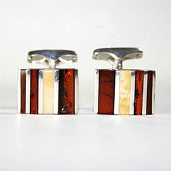 Men's Amber Cuff Links - Multi-Stone