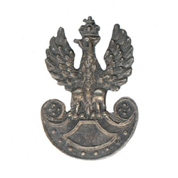 Replica of the insignia worn by the Polish Legion in 1918 under Jozef Pilsudski.  Crowned Polish eagle with a shield in the center of an Amazon shield.