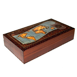 Old World Map Rectangular Wooden Box