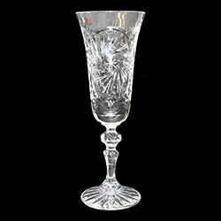 Polish Crystal Champagne Glass Set (6) - Pinwheel Cut