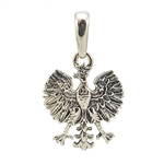 Nicely detailed .925 sterling silver Polish eagle pendant. Size is approx. 1"  x 0.6". Made In Poland