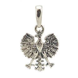 Nicely detailed .925 sterling silver Polish eagle pendant. Size is approx. 1"  x 0.6". Made In Poland