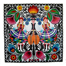 Very intricate design. Colors vary so no two are exactly alike. Wycinanki, pronounced Vee-chee-non-kee is the Polish word for 'paper-cut design'. Just when and why this art form began to flower in Poland seems a matter of some uncertainty.