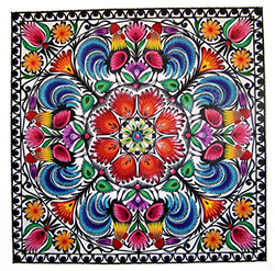 Lowicz Wycinanki 13" - 33cm Floral Square