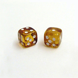 Honey Amber Dice - 7/16" (1.2cm)