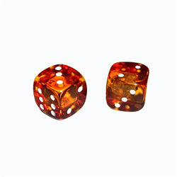 Amber Dice - 9/16" (1.4cm)