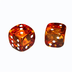 Honey Amber Dice - 5/8" (1.5cm)