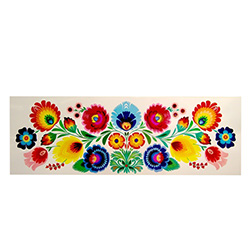 Lowicz Kodra 23" x 8" (59cm x 20cm) - Floral Rectangle - Our Polish paper cuts are made by folk artists in the Lowicz area of central Poland. Each paper cut-out is hand made using sheep sheers to form the designs.