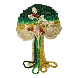 Mixed-Media Wall Hanging Tree - Medium