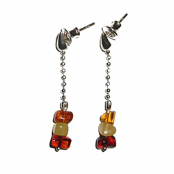 3 Piece Multi-color Amber Dangle Earrings