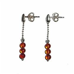 3 Piece Natural Honey Amber Dangle Earrings