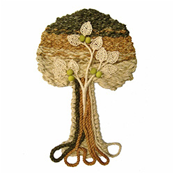 Mixed-Media Wall Hanging Tree - Medium #2