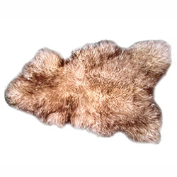 Natural Sheepskin Throw - Mixed Brown and Light Beige
