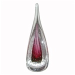 Art Glass Paperweight - 4-sides - Cranberry