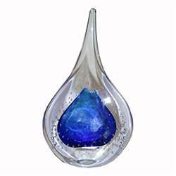 Art Glass Paperweight - 2-side - Blue
