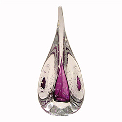 Art Glass Paperweight - 3-side - Purple