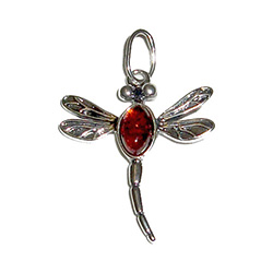 Dragonfly Amber Pendant