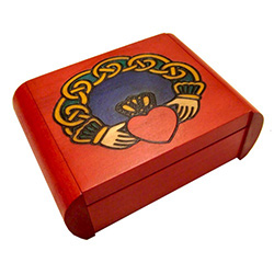 Red Celtic Claddagh Secret Opening Box