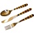 Very elegant sterling-silver knife, fork and spoon set, with the handles decorated with bands of cream, cherry, honey and green amber.  Amber craftsmanship is from Lithuania and the stainless steel utensils are from Brazil.