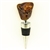 Modern design chrome-plated wine stopper with a large chunk of highly-polished cognac amber at the top. Soft-rubber segmented gasket ensures a tight seal in the neck of the bottle.