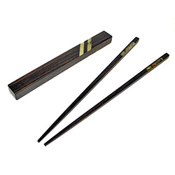Walnut and Multi-color Amber Chopsticks (Style 3)