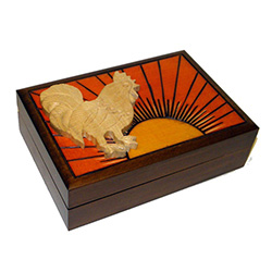 This beautiful box is made of seasoned Linden wood, from the Tatra Mountain region of Poland.  The skilled artisans of this region employ centuries old traditions and meticulous handcraftmanship to create a finished product of uncompromising qua