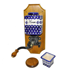 Polish Pottery 12.5" Coffee Grinder. Hand made in Poland.