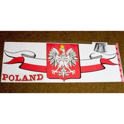 Polish Eagle Emblem Truck And Van Banner/Sticker - Display your Polish heritage on your truck, van or RV.  The red POLAND sticker (lower LH corner) is separate so you can position it anywhere you like.