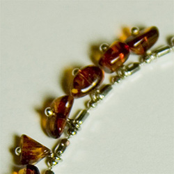 7.5" Honey Amber Charm Bracelet