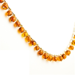 16.5" Honey Amber Charm Necklace