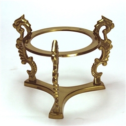 Brass Ostrich Stand. Dimensions 4" h x 5" w.  Interior ring inside diameter is 2.75".