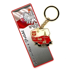 Cities Of Poland Enameled Key Chain - Polska