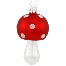 In many cultures, finding a mushroom in the woods is considered to be a symbol of good luck and a harbinger of prosperity. Masterfully crafted of glass in the Czech Republic, our beautiful toadstool has a vivid white stalk topped with a vibrant red cap do