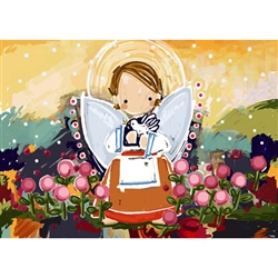 "Angel" Note Card is an illustration from the popular children's book "Lolek, The Boy Who Became Pope John Paul II"
