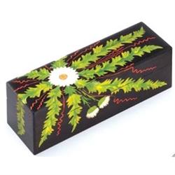 Carved Handpainted Mountain Flower Box  This beautiful wooden box is entirely deep carved and painted by hand.