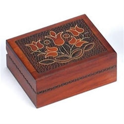 This beautiful box is made of seasoned Linden wood, from the Tatra Mountain region of Poland and a mushroom patch burned into the top.
The skilled artisans of this region employ centuries old traditions and meticulous handcraftmanship.