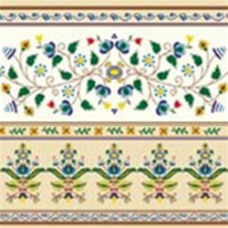 Polish Floral Folk Motif Dinner Napkins (package of 20) - Beige.  Three ply napkins with water based paints used in the printing process.