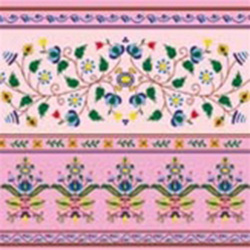 Polish Floral Folk Motif Dinner Napkins (package of 20) - Pink.  Three ply napkins with water based paints used in the printing process.