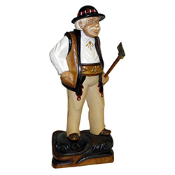 Hand Carved Polish Mountaineer - Goral  11.5" Tall