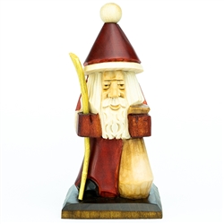 Polish gnomes ,"Krasnoludki", have been popularized in Polish children's fairy tales for many years. Authors Jan Brzecha and Maria Konopnicka immediately come to mind.  This beautiful hand carved St Nicholas gnome is on his way to deliver presents.