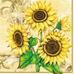 Sunflower Collection Luncheon Napkins (package of 20).  Three ply napkins with water based paints used in the printing process.