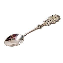 Sterling silver spoon with space for engraving baby's time (note the clock) and date of birth