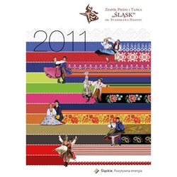 The 2011 calendar produced by Poland's Song and Dance Ensemble, Slask.  This is a large (16.5" x 23") wall calendar with two months on each page.  Each page highlights and colors and costume of a different folk region in Poland.  Polish language descripti