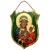 Impressive brass metal shield featuring Our Lady of Czestochowa.