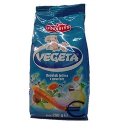 Vegeta is the absolute market authority in universal food seasonings. It is a combination of vegetables and seasoning herbs and is a must have product! Podravka, in search of a way to enhance and improve the aroma of a meal, created Vegeta in its research