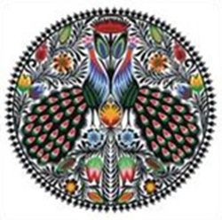 Wycinanki Folk Flexible Magnet - Peacocks